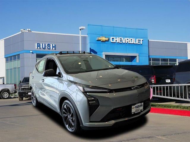 2027 Chevrolet Bolt RS in Sterling Grey Metallic — front three-quarter view