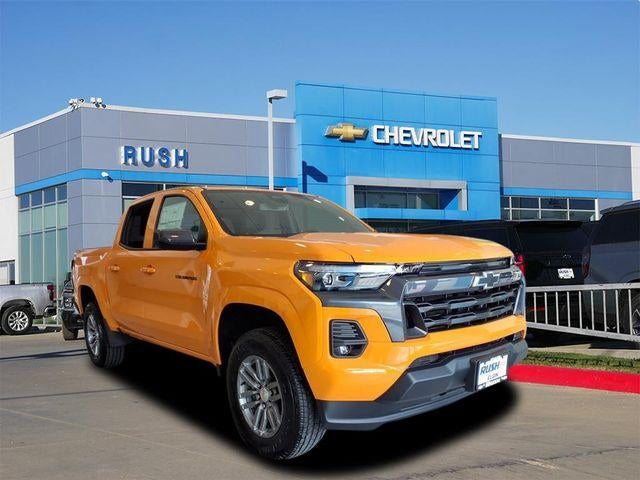 2026 Chevrolet Colorado LT in Sunrise Orange — front three-quarter view
