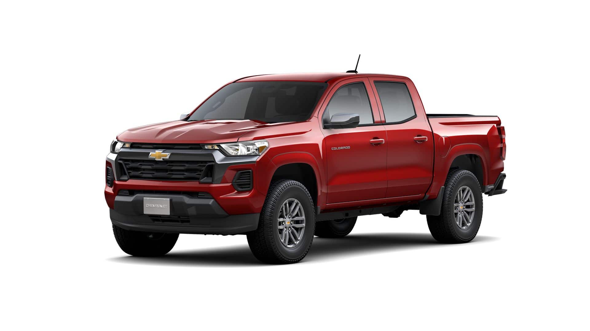 2026 Chevrolet Colorado LT in Radiant Red Tintcoat — front three-quarter view
