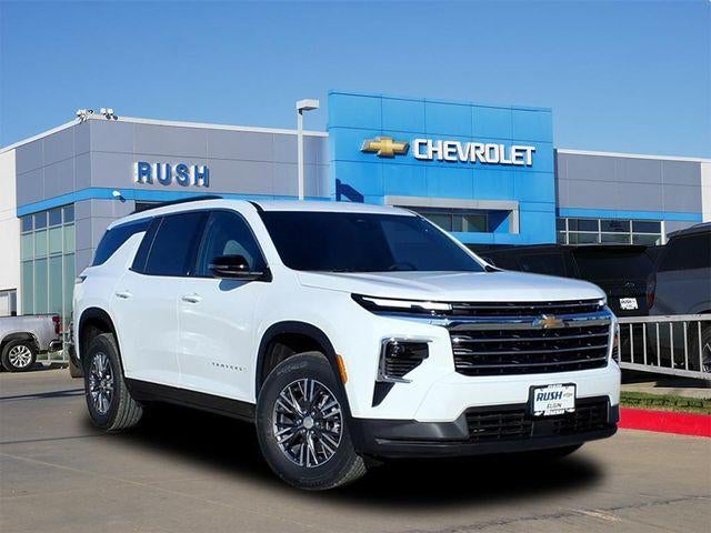 2026 Chevrolet Traverse LT in Summit White — front three-quarter view
