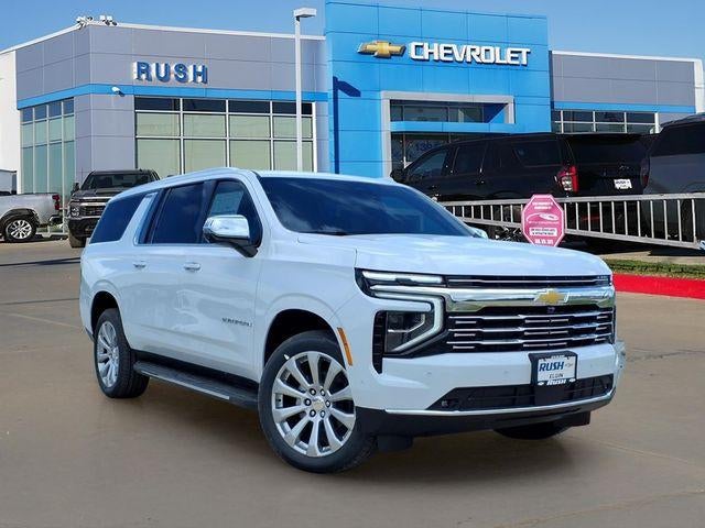 2026 Chevrolet Suburban Premier in Polar White Tricoat — front three-quarter view