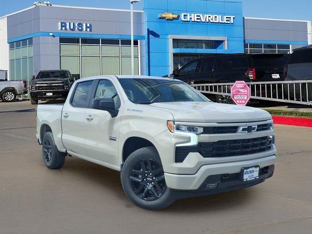 2026 Chevrolet Silverado 1500 RST in White Sands — front three-quarter view