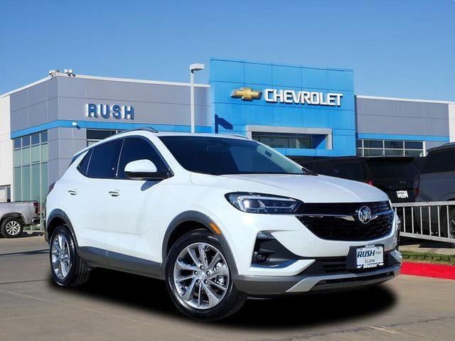 2023 Buick Encore GX Essence in White Frost Tricoat — front three-quarter view