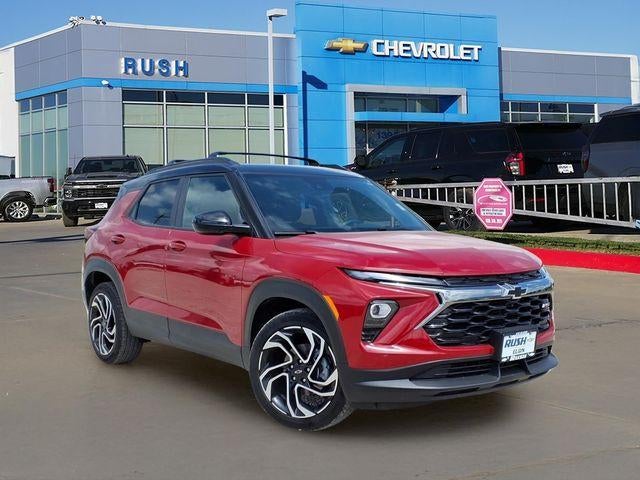 2026 Chevrolet Trailblazer RS in Apex Red — front three-quarter view